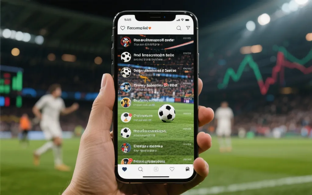 手机屏幕上滚动的点球大战话题与评论，信息瀑布与情绪对比